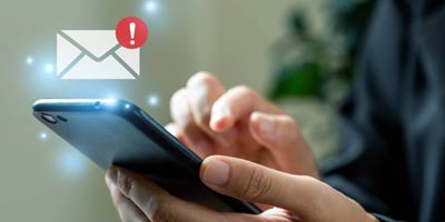 Person using phone to verify their email